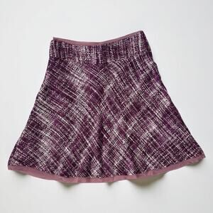 Heart Moon Star Purple Bouclé Tweed Mini Skirt Y2K A Line Fully Lined Size 0